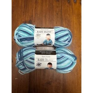 Loops & Threads Baby Bliss Yarn - 2 Skeins Blue Green Knit Crochet New‎